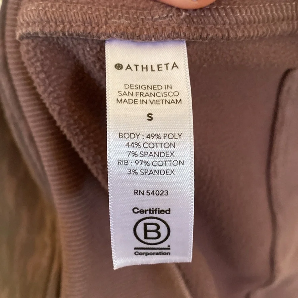 ATHLETA TRIUMPH PRINTED SMOKE ALMOND BROWN LYNX PATTERNED HOODIE SIZE S - Picture 10 of 10